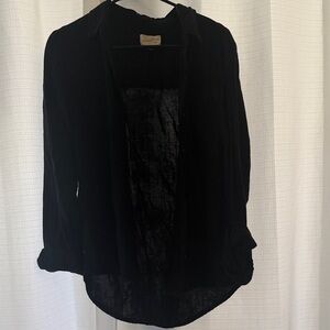 Universal Thread Black Gauze Collard Blouse